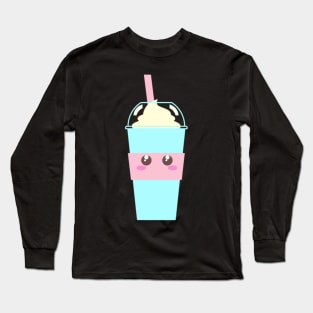 Cute blue kawaii slushy - Japanese Drink Long Sleeve T-Shirt